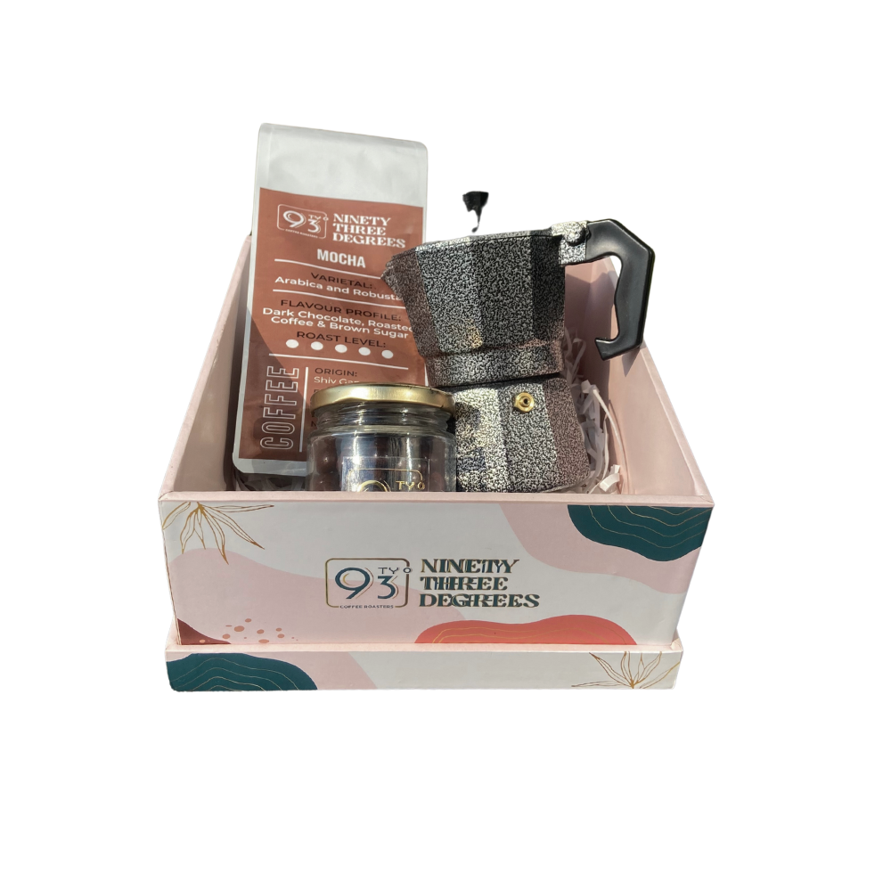 THE MINI MP GIFT BOX (Mocha Coffee Beans - 250g , Mokapot, and Dragees)