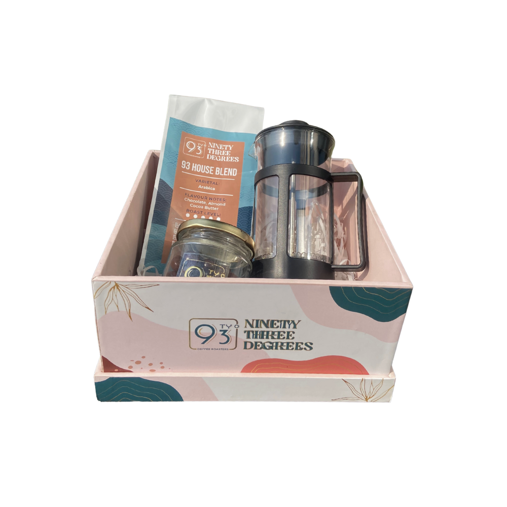 THE MINI FP GIFT BOX (93 House Blend Coffee Beans - 250, French Press, and Dragees