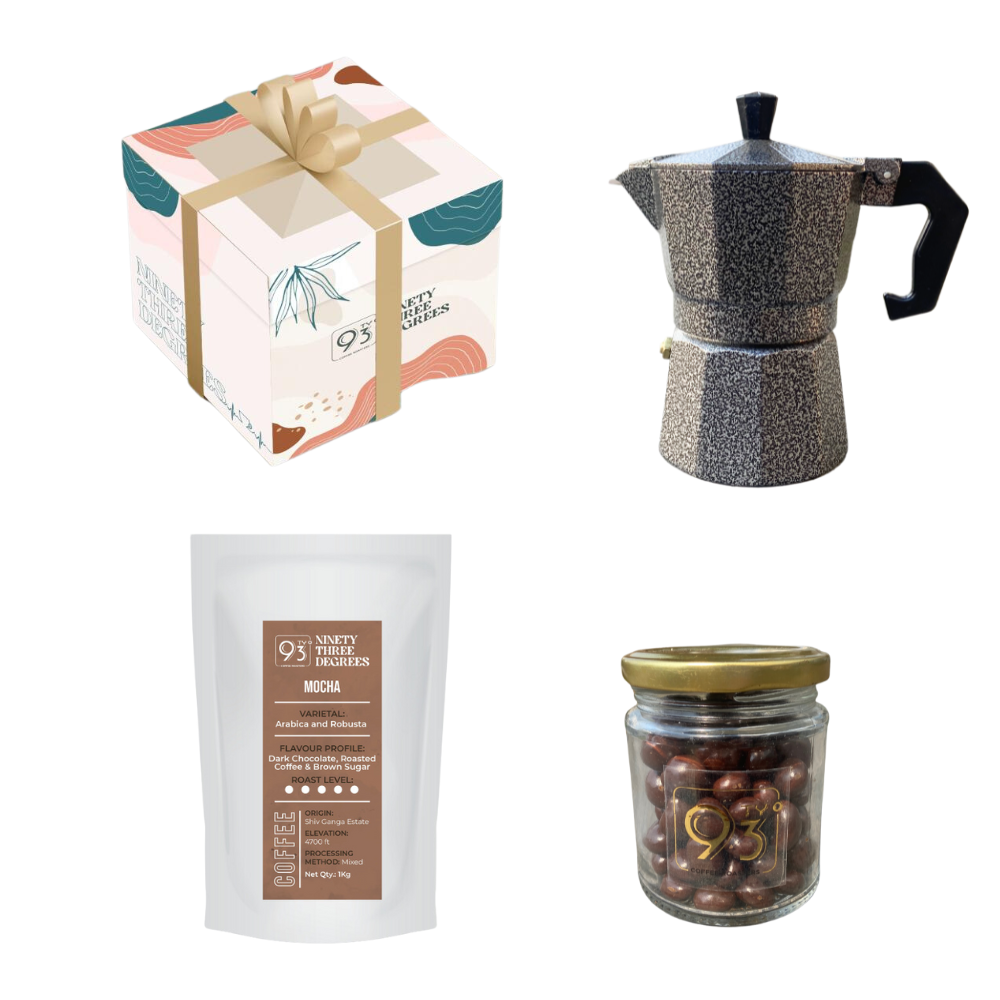 THE MINI MP GIFT BOX (Mocha Coffee Beans - 250g , Mokapot, and Dragees)
