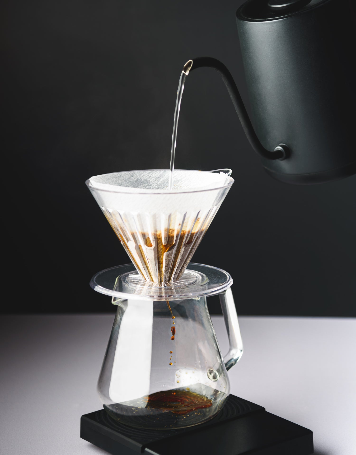 pour over, v60, brewing, home brewer, kettle, measuring scale