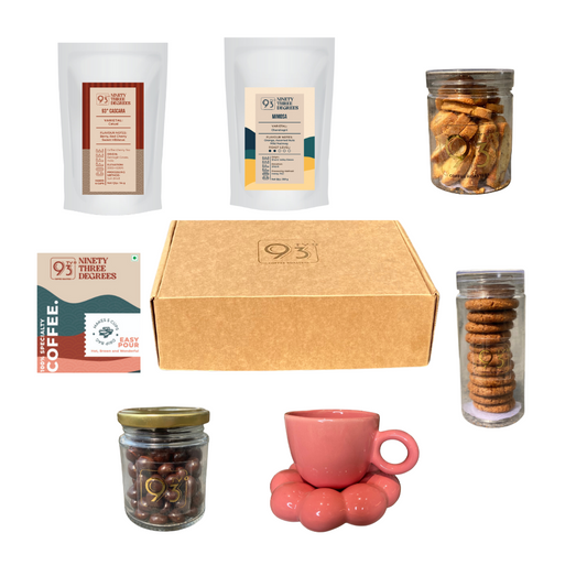 GIFT PARCEL KN (Coffee Beans - 250g, Easy Pour Over, Cascara, Cookies, Biscotti, Dragees, and Big Cup)