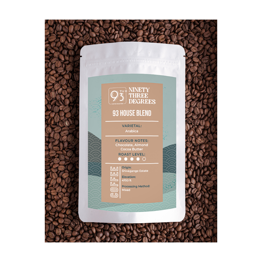 93 House Blend - Medium Dark Roast, Flavour Notes: Chocolate, Almond, and Cocoa Butter