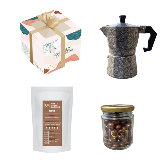 THE MINI MP GIFT BOX (Mocha Coffee Beans - 250g , Mokapot, and Dragees)