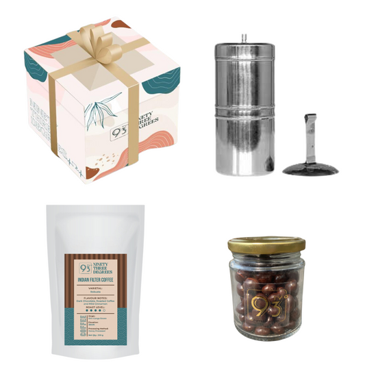 THE MINI IF GIFT BOX ( Indian Filter Coffee Beans - 250g, Indian Filter, and Dragees)