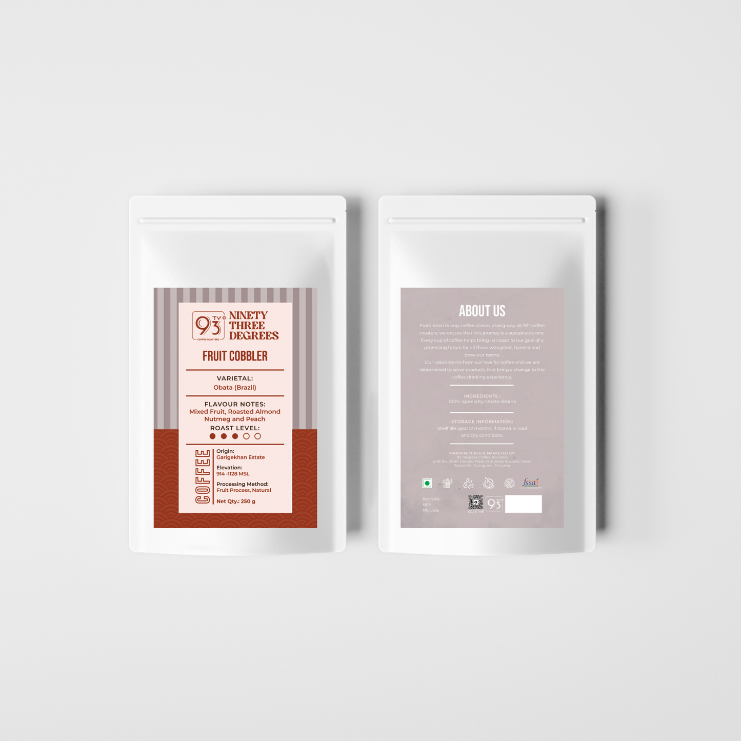 Fruit Cobbler Coffee - Medium Roast, Flavour Notes: Mixed Fruit, Roasted Almond, Nutmeg and Peach