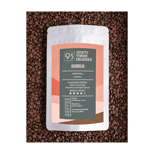 Gianduja Coffee - Medium Dark Roast, Flavour Note: Hazelnut, Dark Chocolate and Maple Syrup
