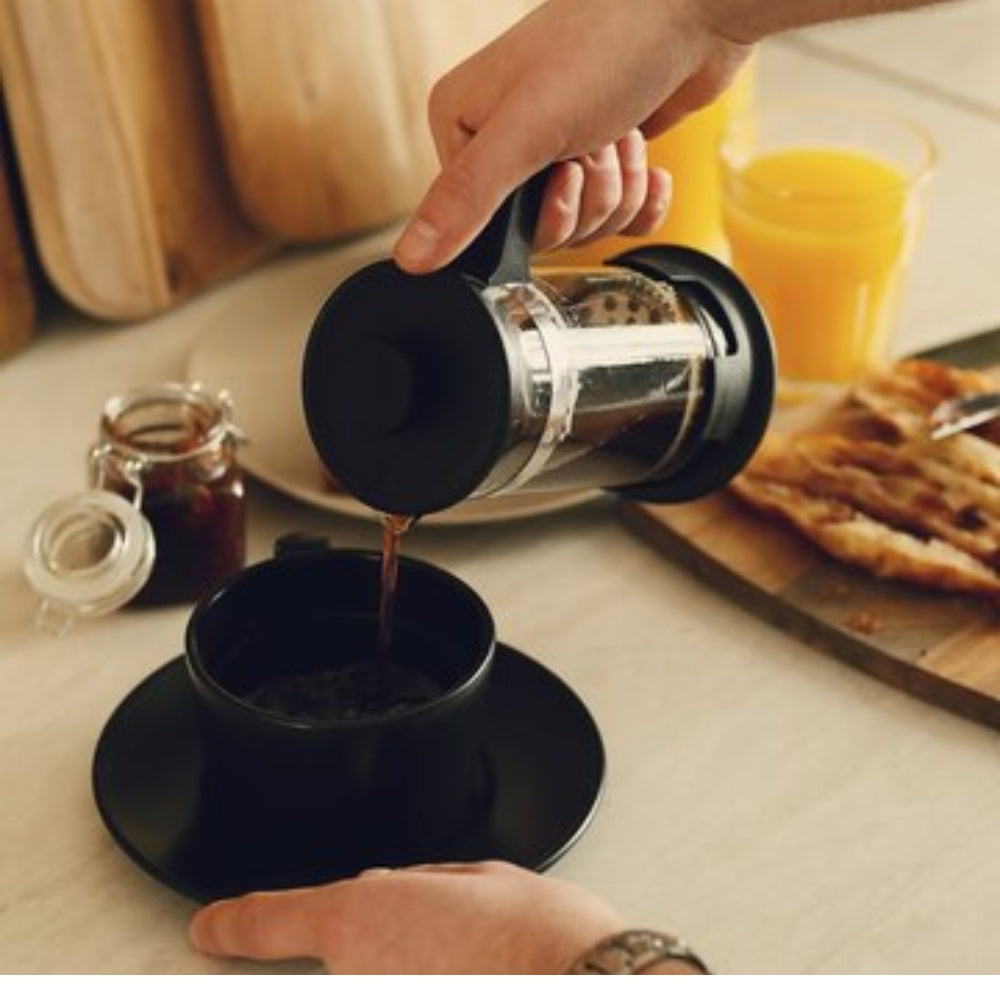 French Press Tea and Coffee Maker, Coffee Plunger, 350 ML, Black