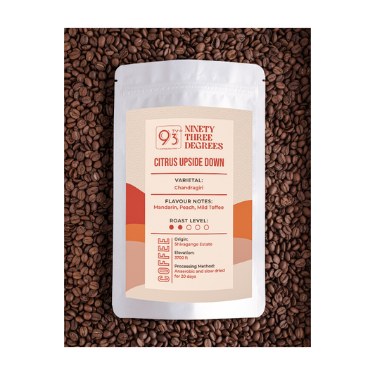 Citrus Upside Down Coffee - Medium Light Roast, Flavour Notes: Mandarin, Peach, Mild Toffee
