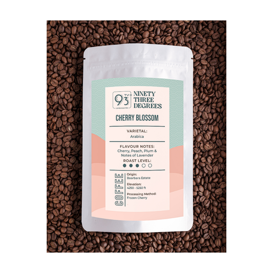 Cherry Blossom - Medium Roast, Flavour Notes:  Cherry, Peach, Plum & Notes of Lavender