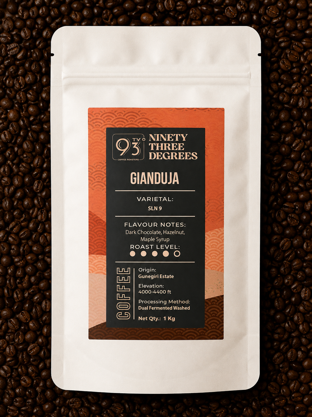 Gianduja Coffee - Medium Dark Roast, Flavour Note: Hazelnut, Dark Chocolate and Maple Syrup